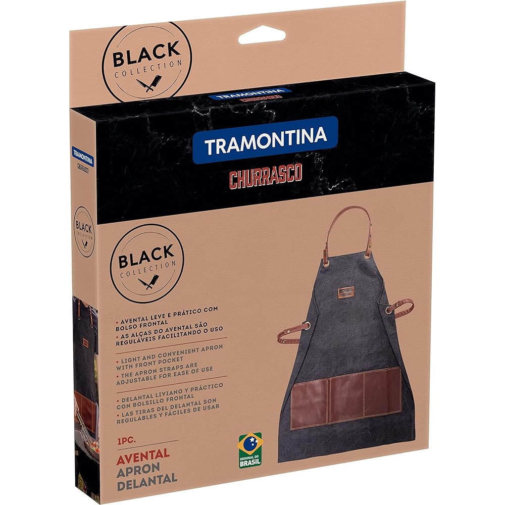 [TRAMONTINA] [TRAMONTINA] Apron Churrasco Black Dark Gray, Brown Free