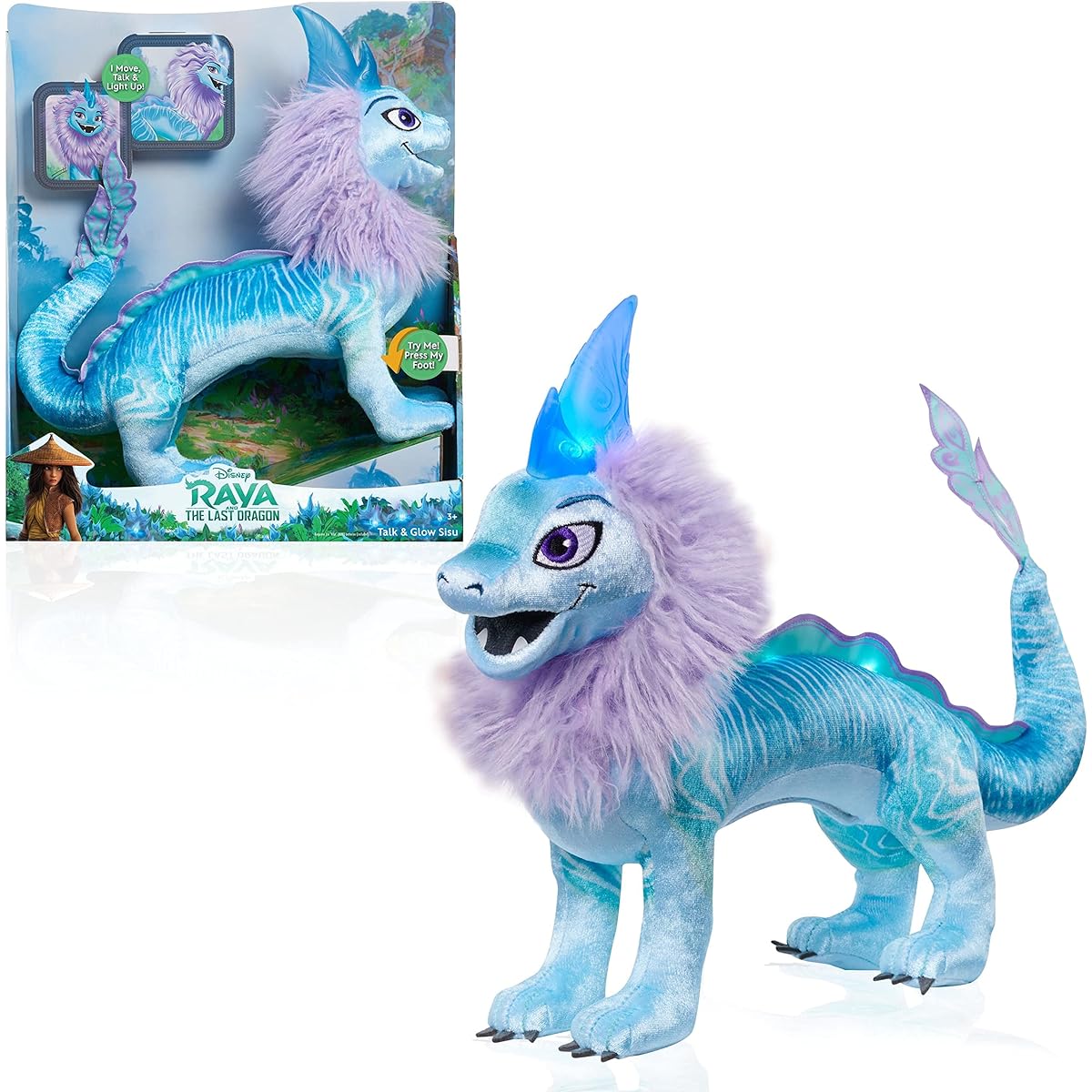 Disney Raya and the Last Dragon Talk & Glow Sis Plush Animal Dragon with Lights and Sounds Kids Toy Ages 3+