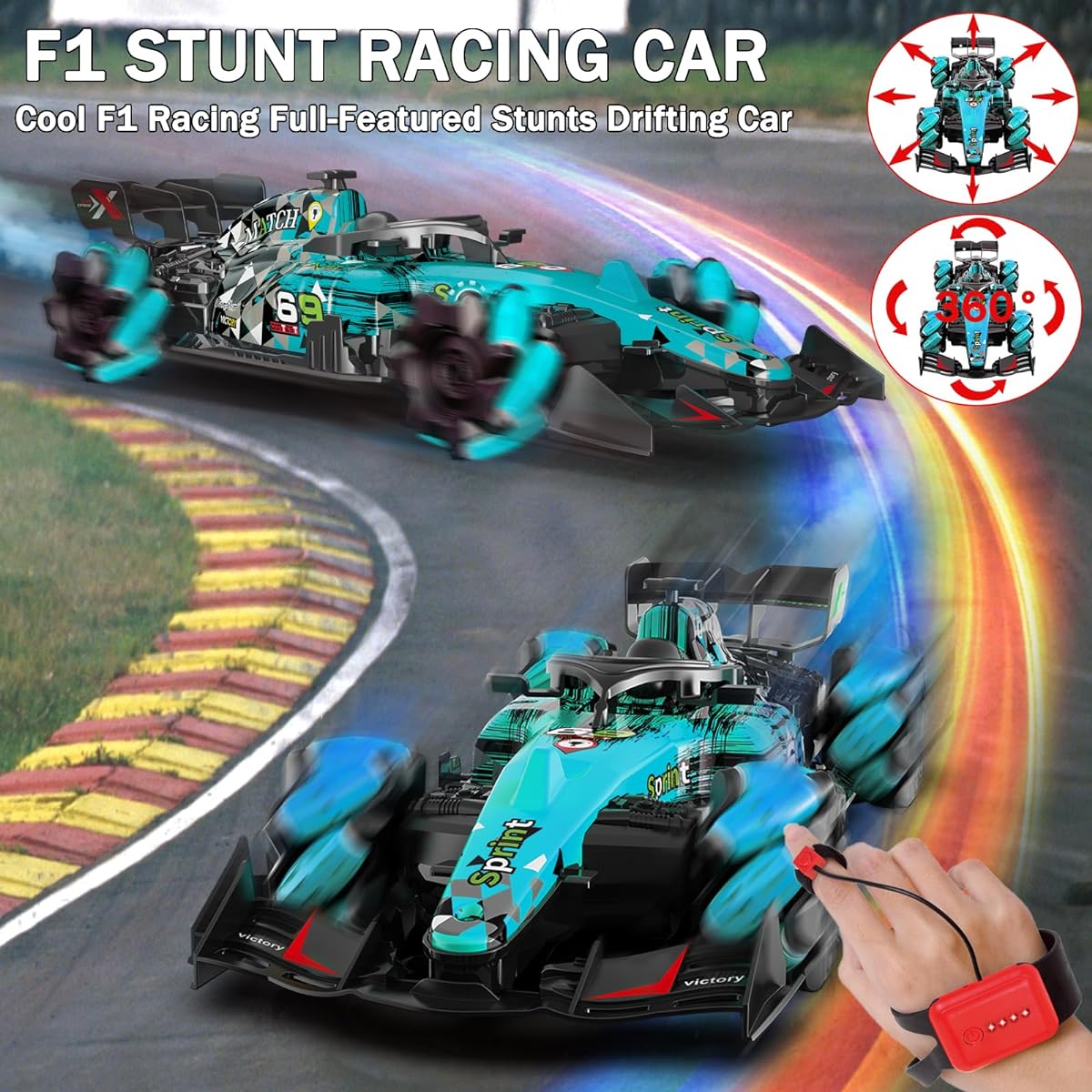 F1 remote control car for kids (green)