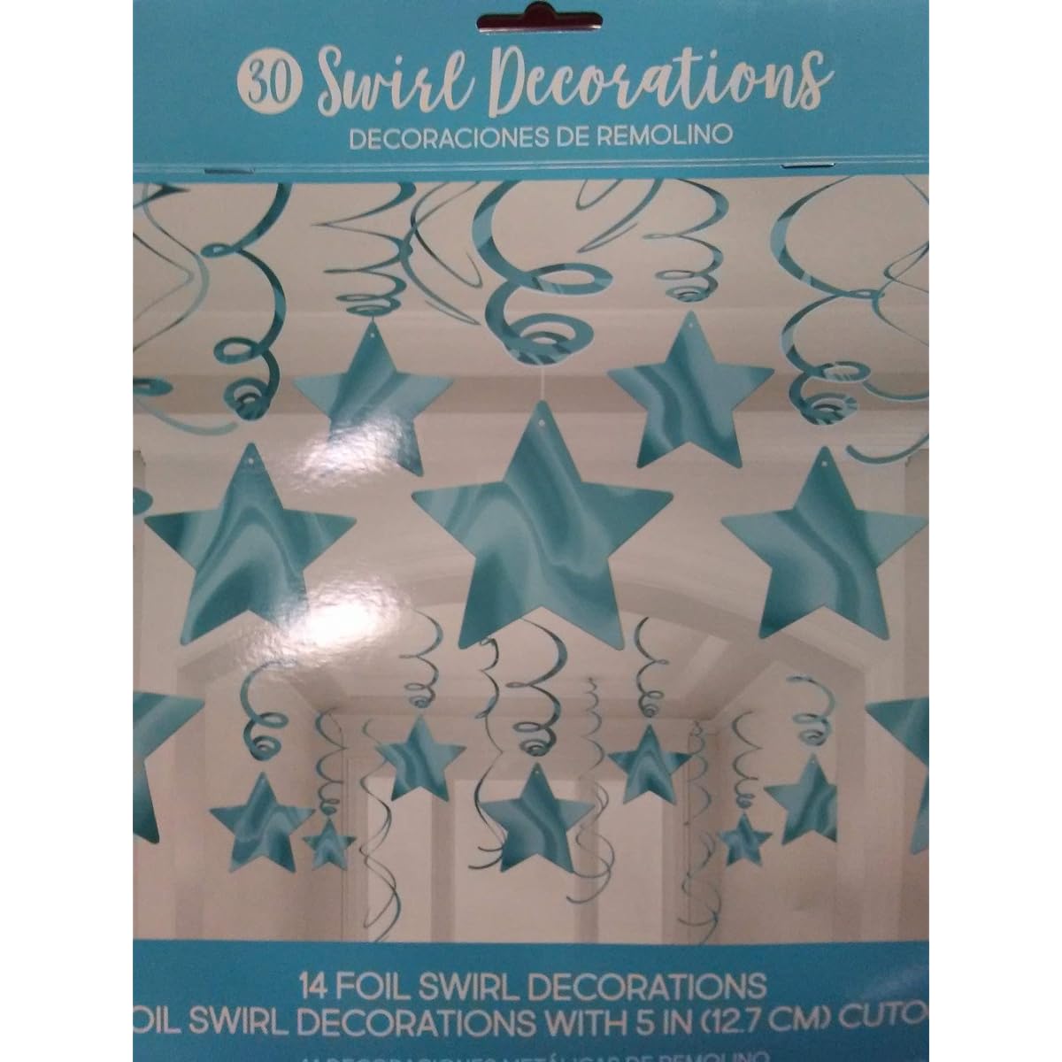 amscan Blue Star Hanging Swirl Decorations Value Pack 30pcs