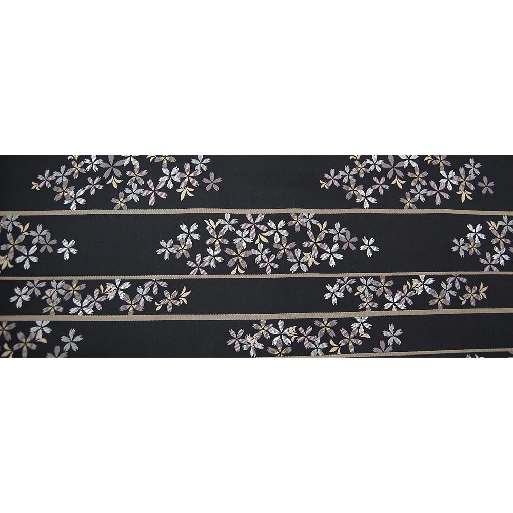 Japanese Style Kimono Table Runner Japanese Pattern Obi Style Boxed and Packaged 150cm Cherry Blossom (Dark Blue)