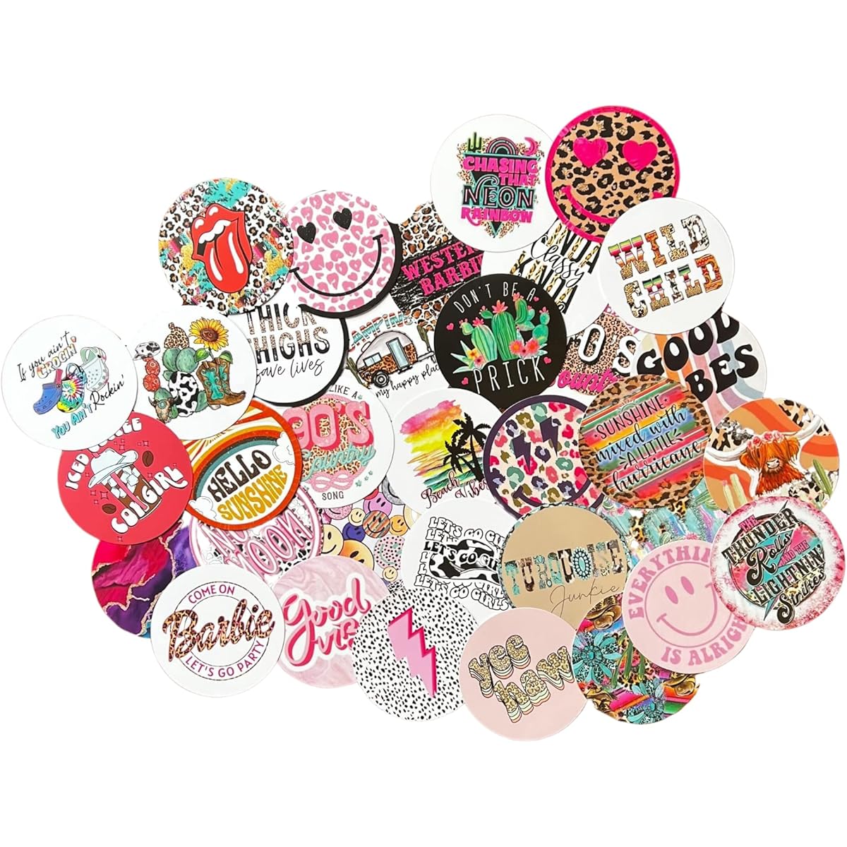 Freshie Card Stock Cutouts 2.5" for Freshies Random Mix | Pack of 32 | for Scented Aroma Beads Baking in Molds Freshie Designs for Cars Cow Drip Western Beer Smiley Mama Bull Skull