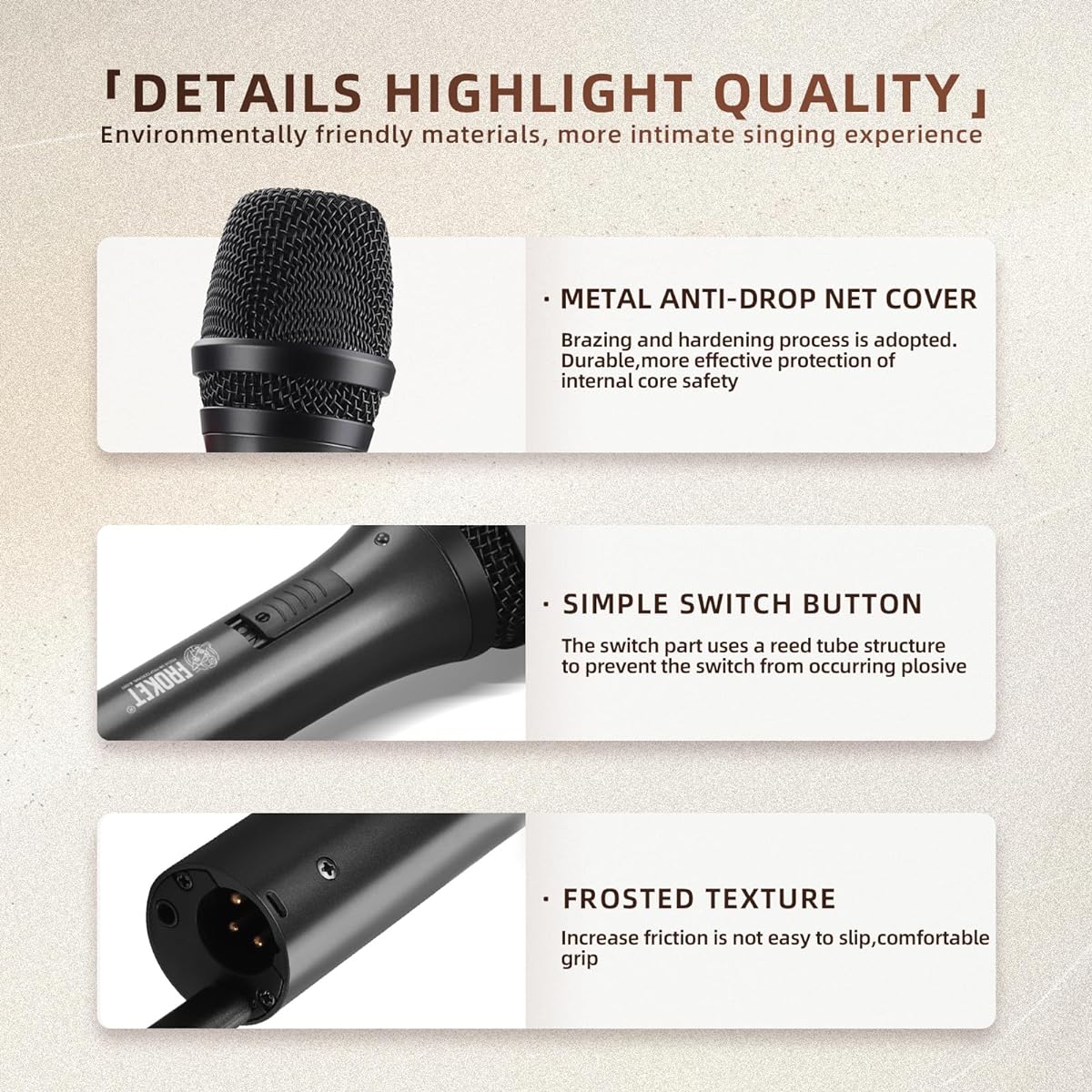 Froket DTR2100X USB/XLR Podcast Dynamic Wired Microphone Supercardioid Mic with Mic Clip & Tripod Connectable to PC/Phone Perfect for Vocal/Recording/Studio/Voiceover/Live Streaming/Party