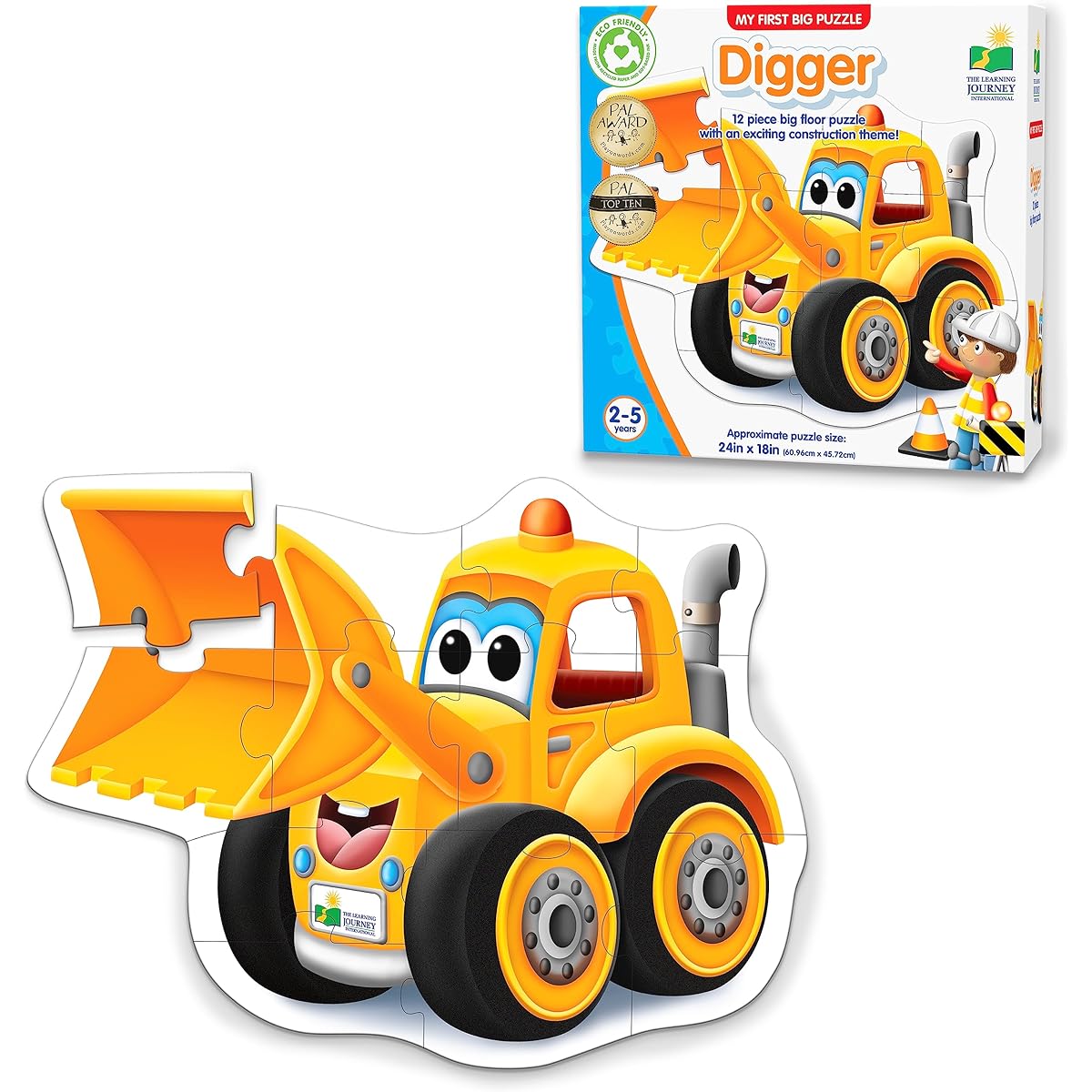 Learning Journey International - My First Big Vehicle Floor Puzzle - Bargains - Toddler Puzzles & Gifts Ages 2+ Multicolor