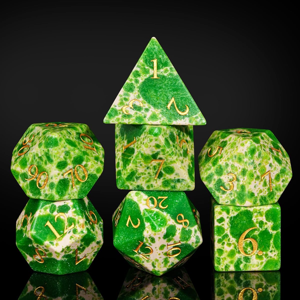 UDIXI Turquoise Gemstone Dice Set D&D Stone DND Dice Polyhedral Dice Set Dungeons & Dragons Role Playing Game MTG Tabletop Game