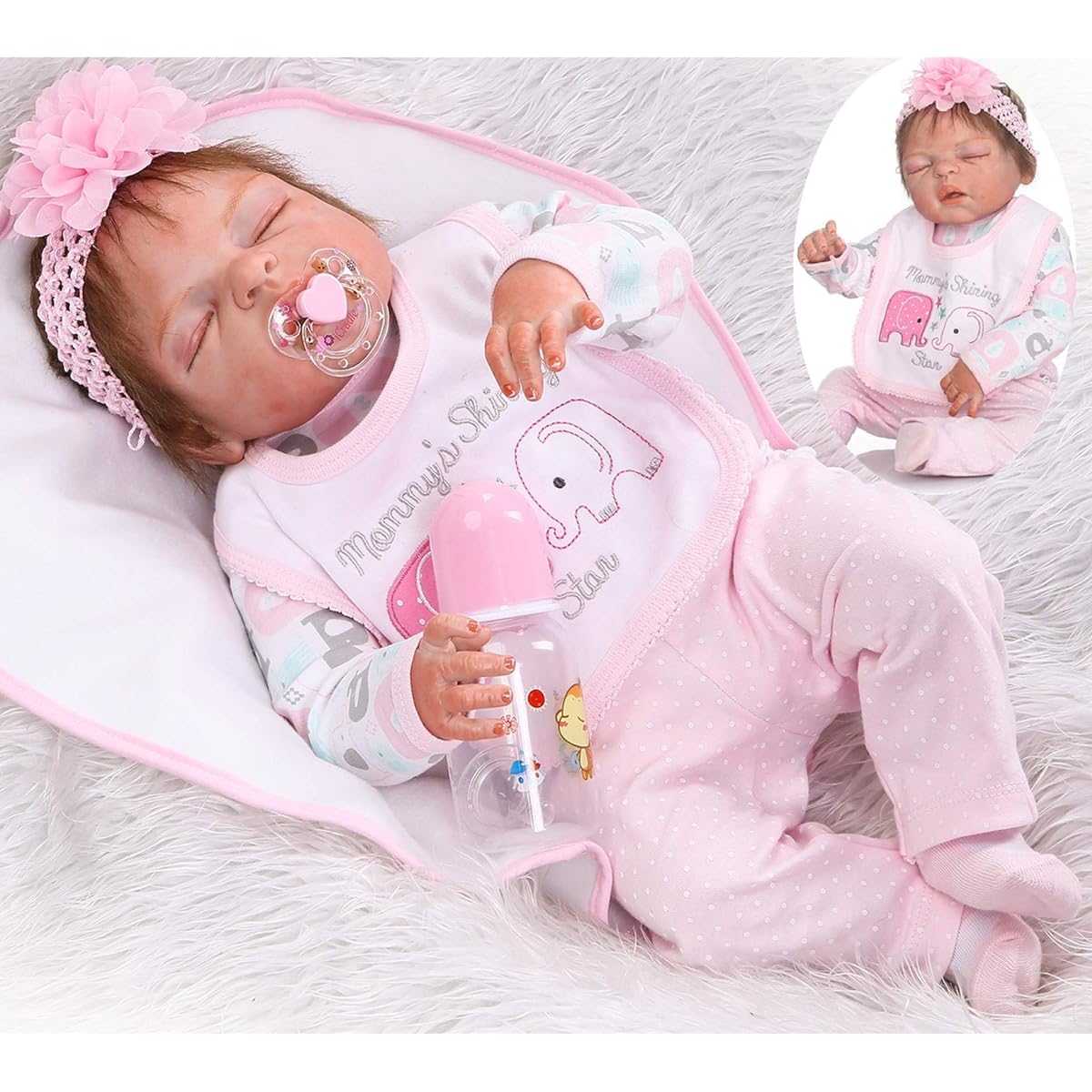 Reborn Baby Doll Girl Silicone Full Body Realistic Vinyl Reborn Doll 22 Inch Anatomically Correct Washable