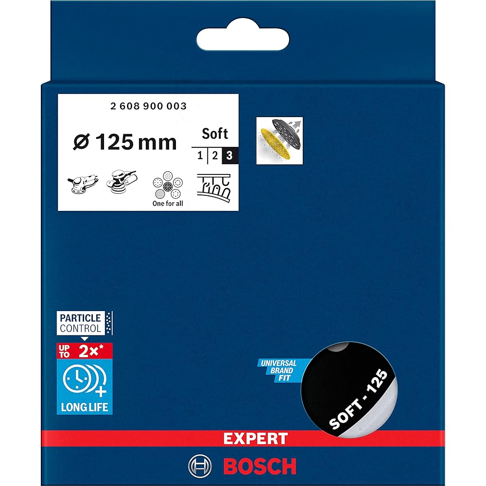 Bosch Professional 1x EXPERT Multihole backpad universal 125 mm (soft finish, diameter 125 mm, accessory random orbital sander)