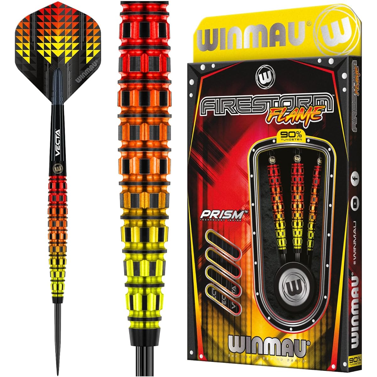 Winmau Firestorm Flame Professional Tungsten Dart Set Flights and Stem (Shaft)