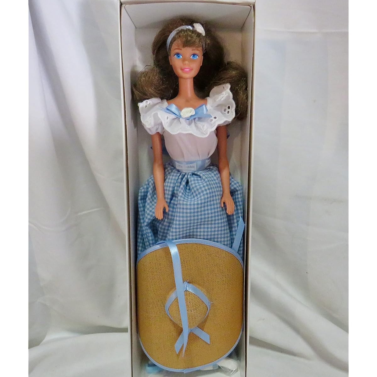 Barbie 1995 Series II Collector's Edition 30cm Doll - Barbie as Little Debbie Snacks' Girl with Dress, Sash, Shoes, Hair Ribbon, Hat, Hairbrush and Doll Stand