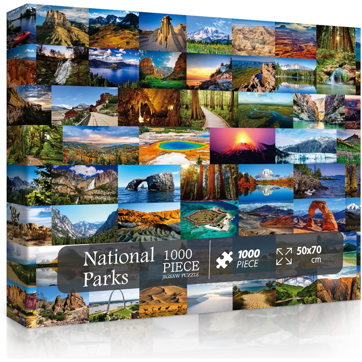 National Parks Puzzle for Adults 1000 Piece Landscape Nature National Parks Gifts American Landscape Mountain Jigsaw Puzzle with Yellowstone Yosemite Zion