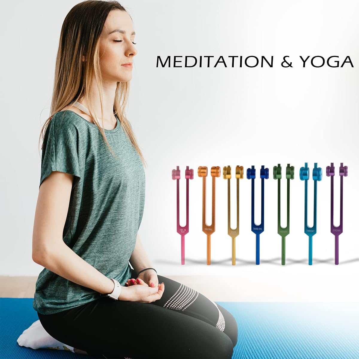 FMTY Healing Tuning Fork 7 Chakra Set Meditation Yoga Energy Balance Sound Healing Frequency Healing Device