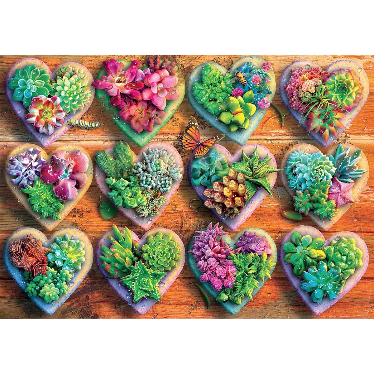 Buffalo Games – Heart Succulent – 300 Large Piece Jigsaw Puzzle Challenge Puzzle for Adults Perfect for Game Night – Completed Size 21.25 x 15.00