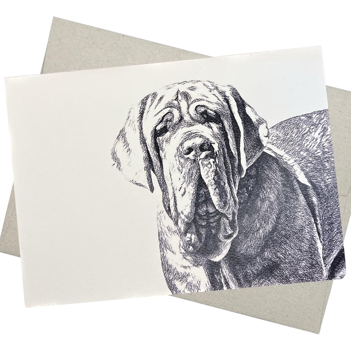 Neapolitan Mastiff Greeting Card with Envelope (5x7 inches, blank inside) for Birthdays, Anniversary, Weddings, Sympathy, Dog Groomers and Veterinarians (Neo 1)