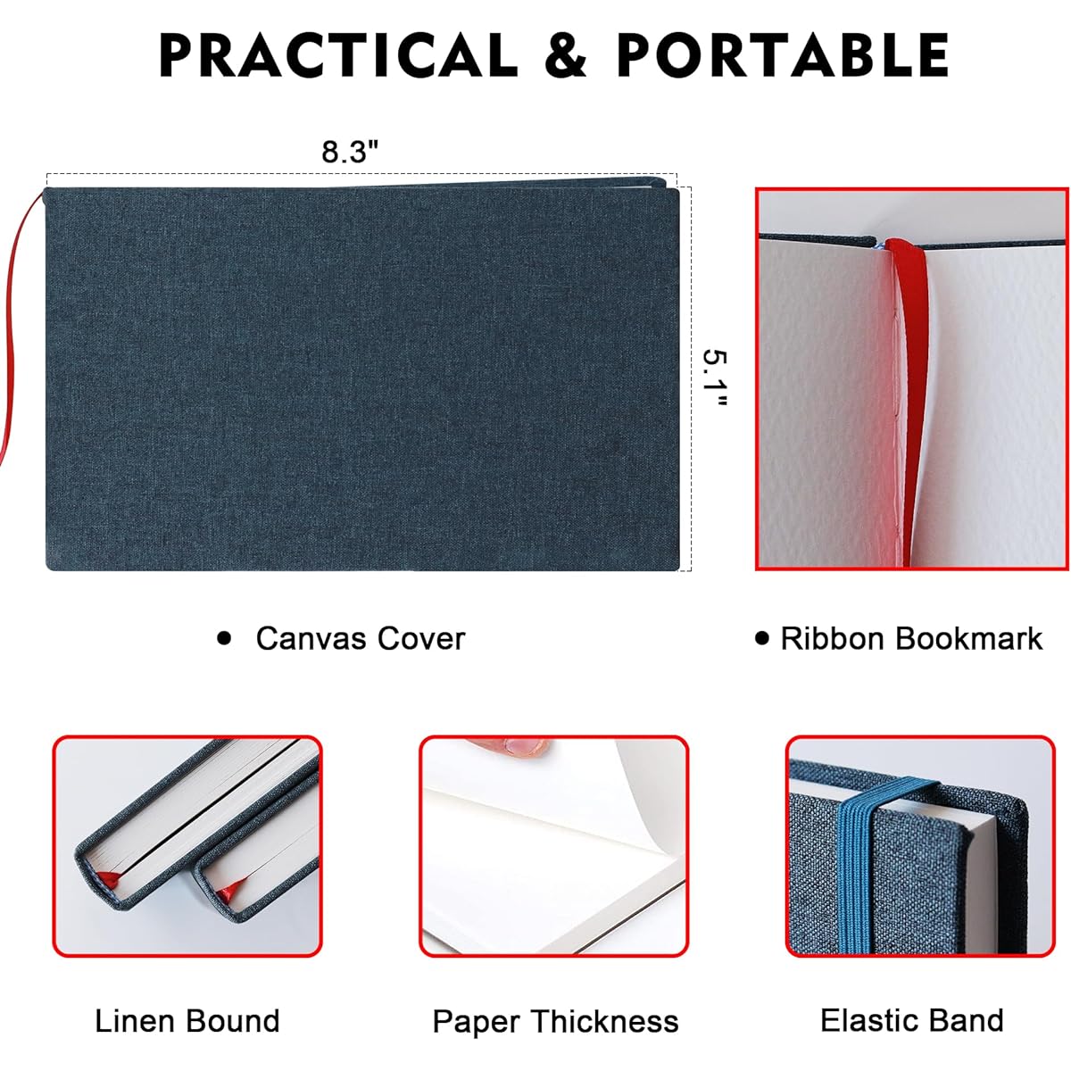 CX-Reezy 5.1" x 8.3" Watercolor Pads 2 Pack (76 Sheets) 140lb (300GSM) Acid Free Paper Watercolor Book Linen Binding for Watercolor Techniques and Mixed Media