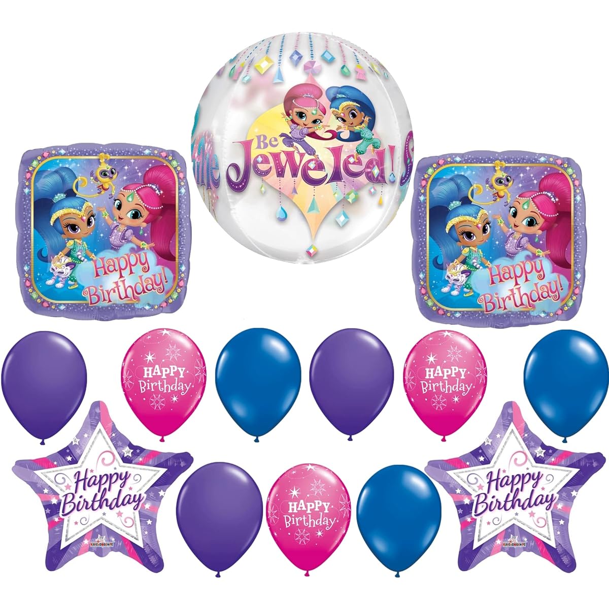 Shimmer And Shine Happy Birthday Party Balloons With Orbz Forever Balloon