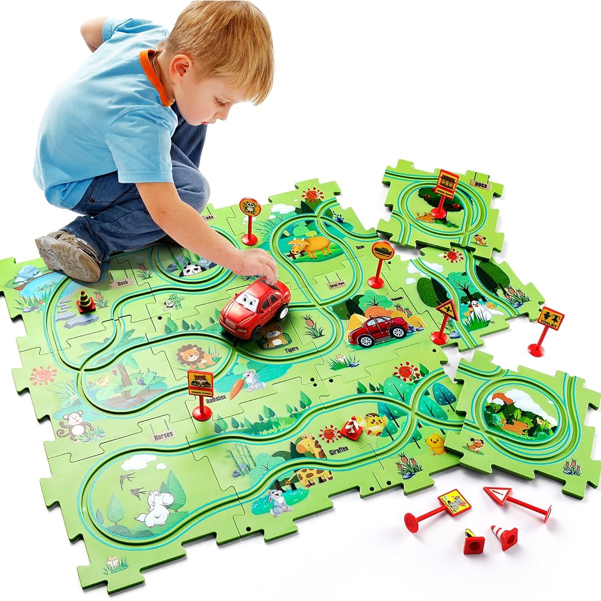 Wdebay Puzzle Set with Cars