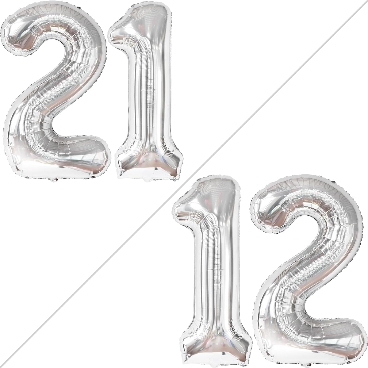 KatchOn Big Silver 21 Balloon Number 40 Inch Silver 21st Birthday Decorations 21st Birthday Decorations 21st Birthday Decorations for Her