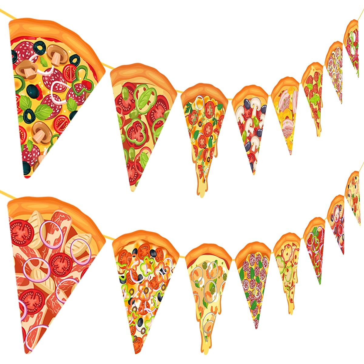 pizza party banner garland decoration