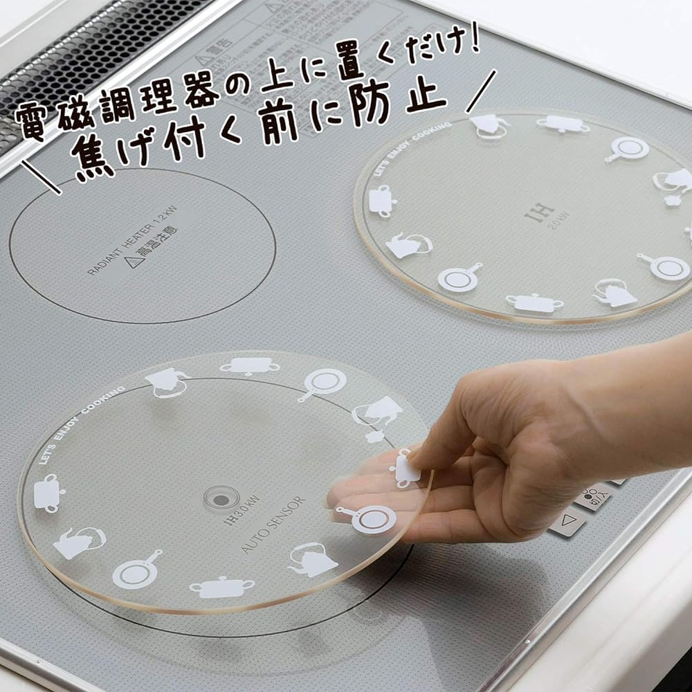 Shimomura Planning IH Non-Stick Cover Set of 2 [Made in Japan] Glass Washable 20cm Transparent 28790 Mama Cook