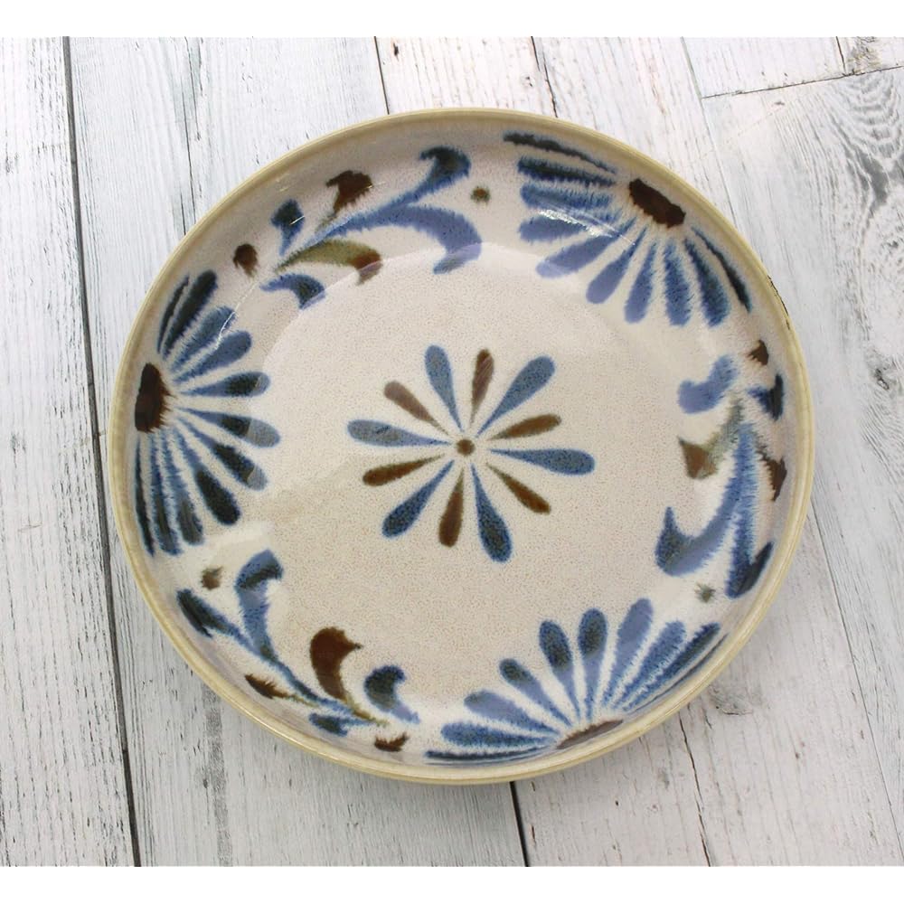 Castle Enterprise New [Commercial use set] Yachimun patterned tropical tableware selected by an Okinawan grandmother. Set of 10 pasta plates that can be used for anything.