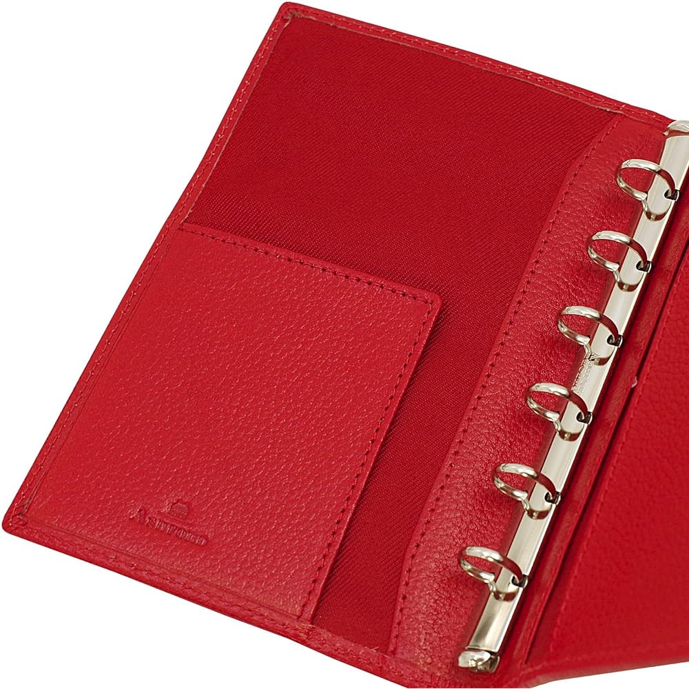 Mini 6 Hole Size Ten Colors Ring Diameter 11mm [Red] System Notebook Binder 1237-044