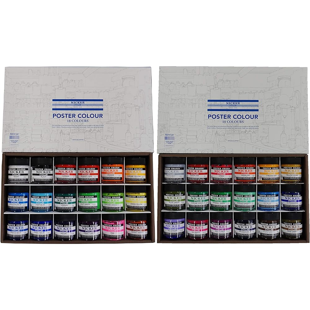 Nicker color watercolor paint poster color 36 color set 40ml PC40ML36N