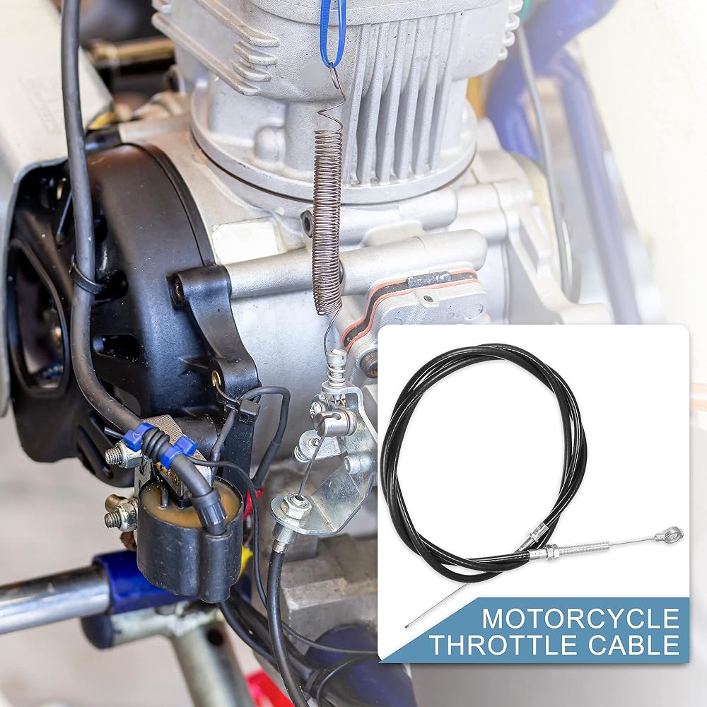A ABSOPRO Throttle Cable with Cable Tie 71" 63" Casing Gas Throttle Cable 8252-1390 for Manco Go Kart Black (Set of 2)