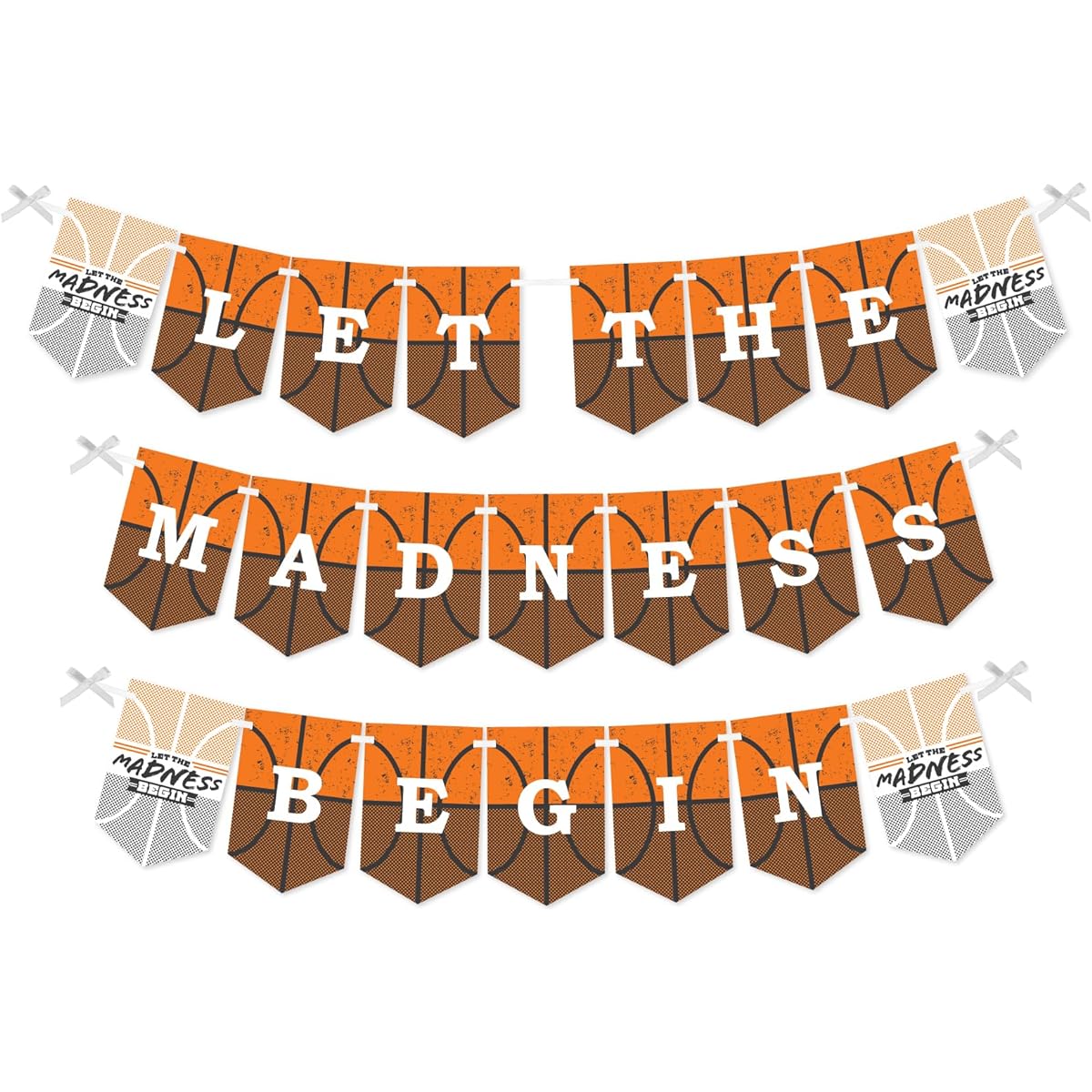Big Dot of Happiness Basketball - Let The Madness Begin - College Basketball Party Bunting Banner - Party Decorations - Let The Madness Begin