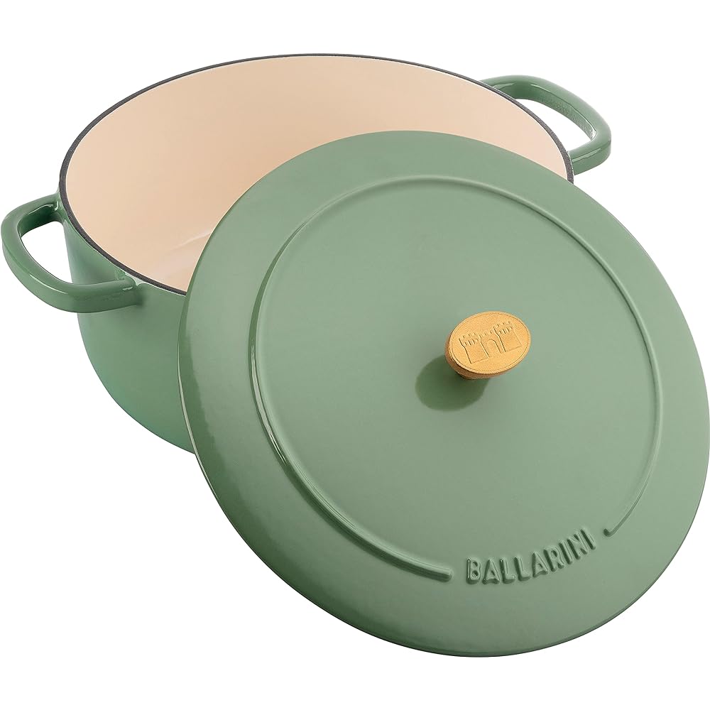 Ballarini "Bellamonte Round 24cm Herb Green" Two Handed Pot Cast Enamel Pot IH Compatible [Authorized Japanese Product] Z1023-104