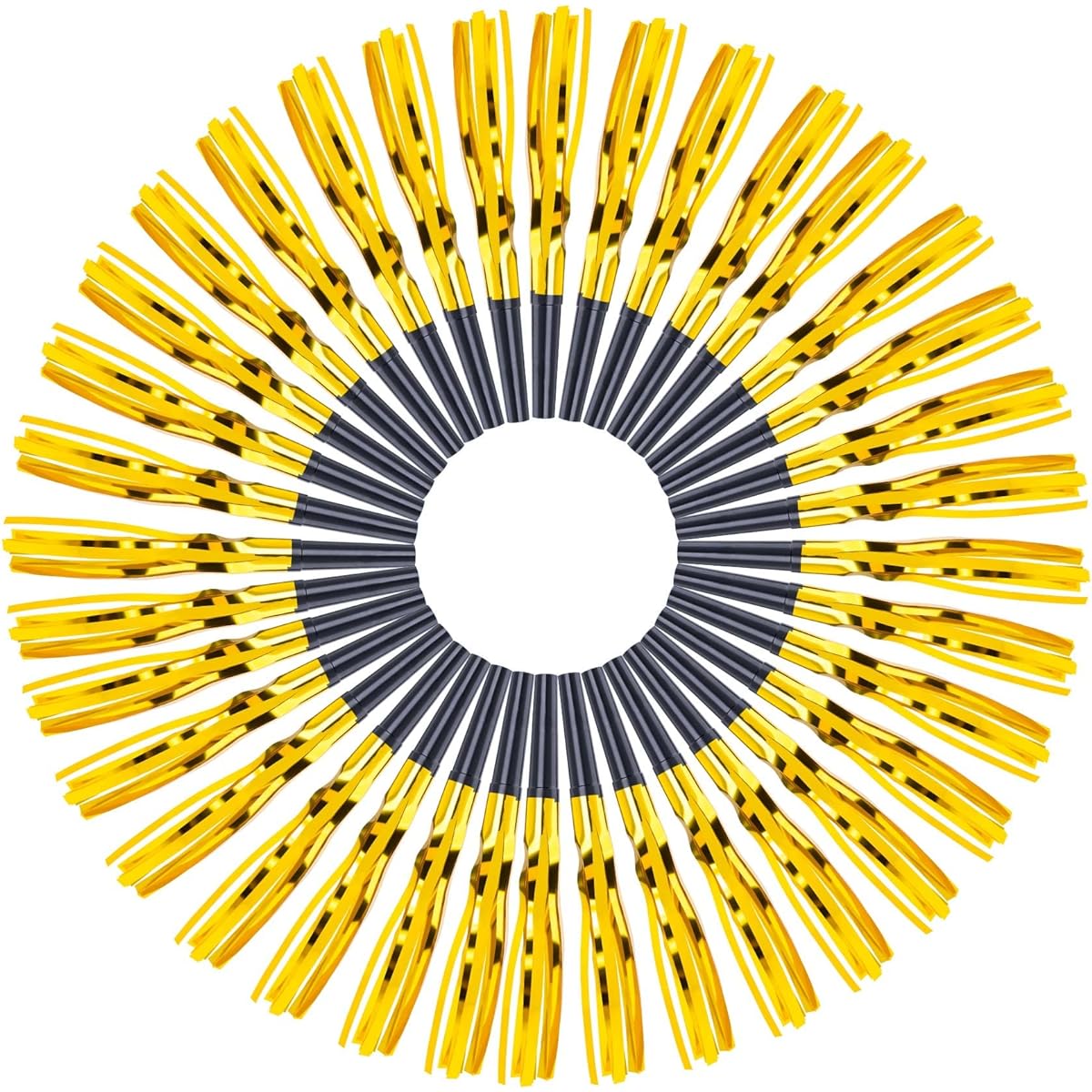 PAGOW 6 1/2" 36pcs Glitter Metallic Fringe Noise Maker Party Blowers for Adults New Year Music Blowers Squackers Whistles Noise Makers for Birthday Graduation Decorations
