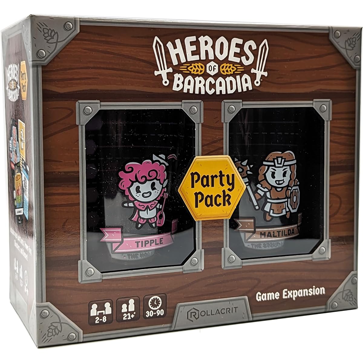 HEROES OF BARCADIA Party Pack Expansion: Add 2 Players to RPG Dungeon Exploration Drink Game Night | New First Edition | Party Game Board Game for Adults with DND Dice and Drinks