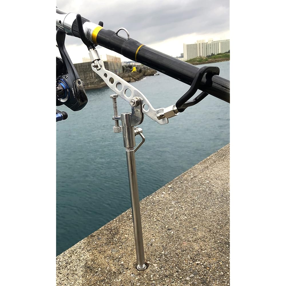 (FKS) Stainless steel rod holder (13φ)/Screw type piton rod set 2 Casting fishing Driving Piton Piton rod holder Rod holder Rod holder Rod holder Rock Embankment Fishing port Ishidai Black Mouth size Vertical inner diameter 50 mm x width 45mm U size inne