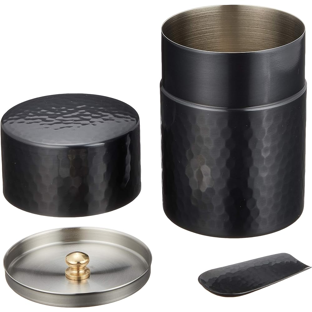 Shinkoukinzoku Tea Ceremony Set, Black Copper Finish, Teapot: (Capacity) 370ml, Tea Caddy: (Capacity) 150g, Pure Copper Black Copper Finish, Teapot, Tea Canister, Tea Winner Set BC-121