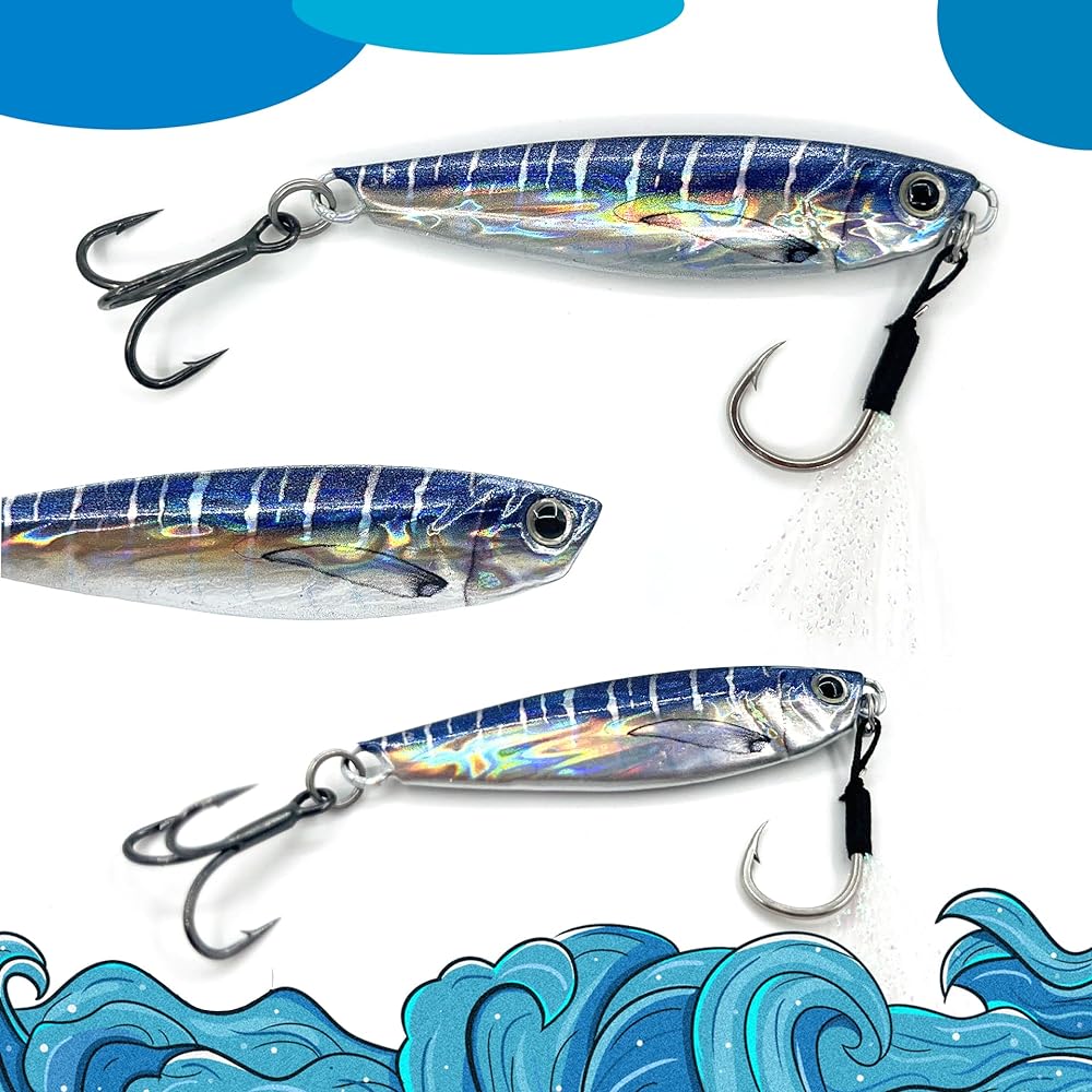 TOTOMOKA Metal Jig Lure Jig Live Bait Color Set of 5 20g 25g 30g 40g 60g 80g with Hook Shore Jigging Sea Fishing Boat Fishing Bass Fishing Seabass Flounder Hairtail Bluefish Hairtail