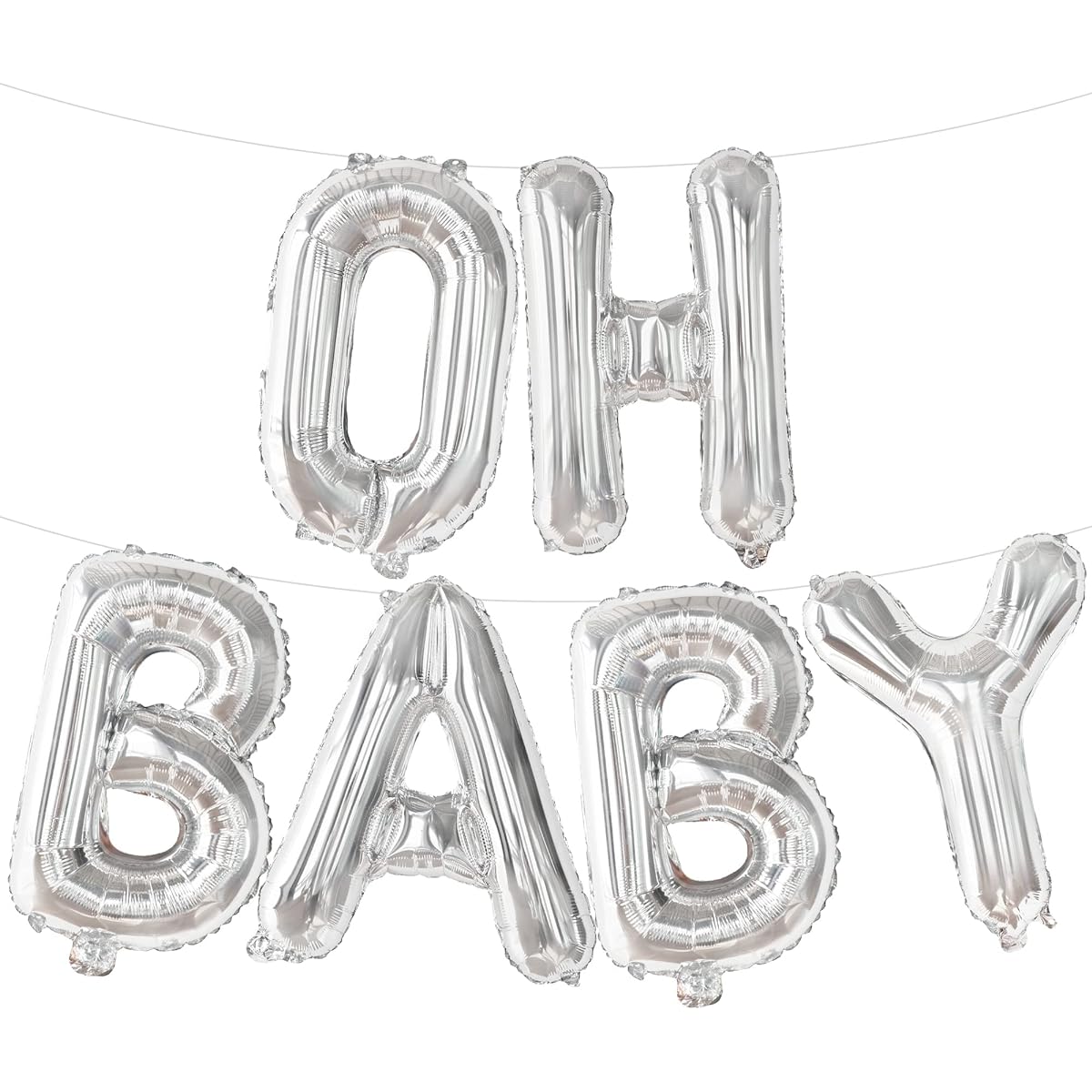 Silver Oh Baby Balloon Set 16 inches