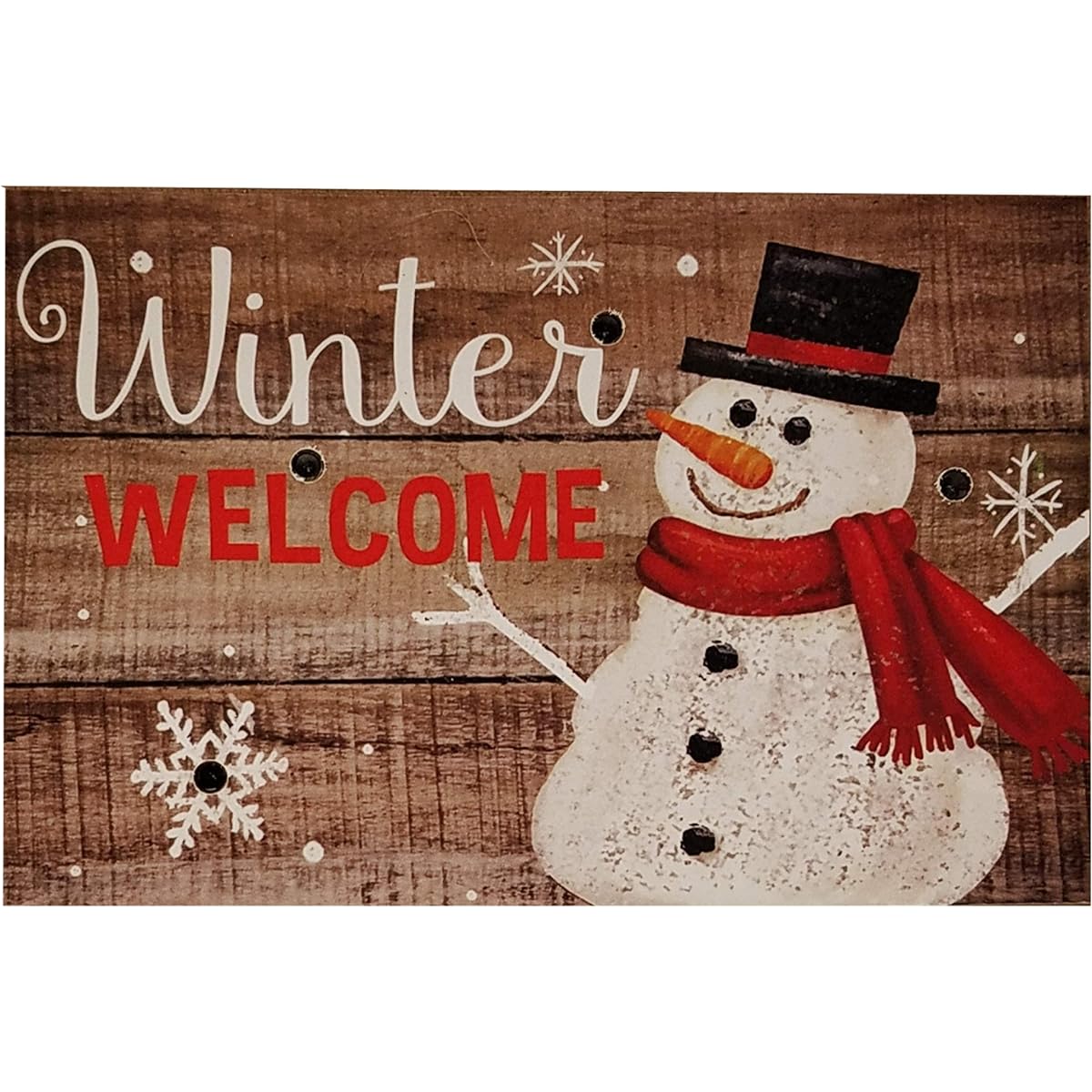 SeasonsEasy LED Lighted Snowman Wooden Block Plaque with Automatic Timer Christmas Decoration Wall Sign Tabletop Decoration Battery Operated 11.8 x 11.8 x 1.25 inches
