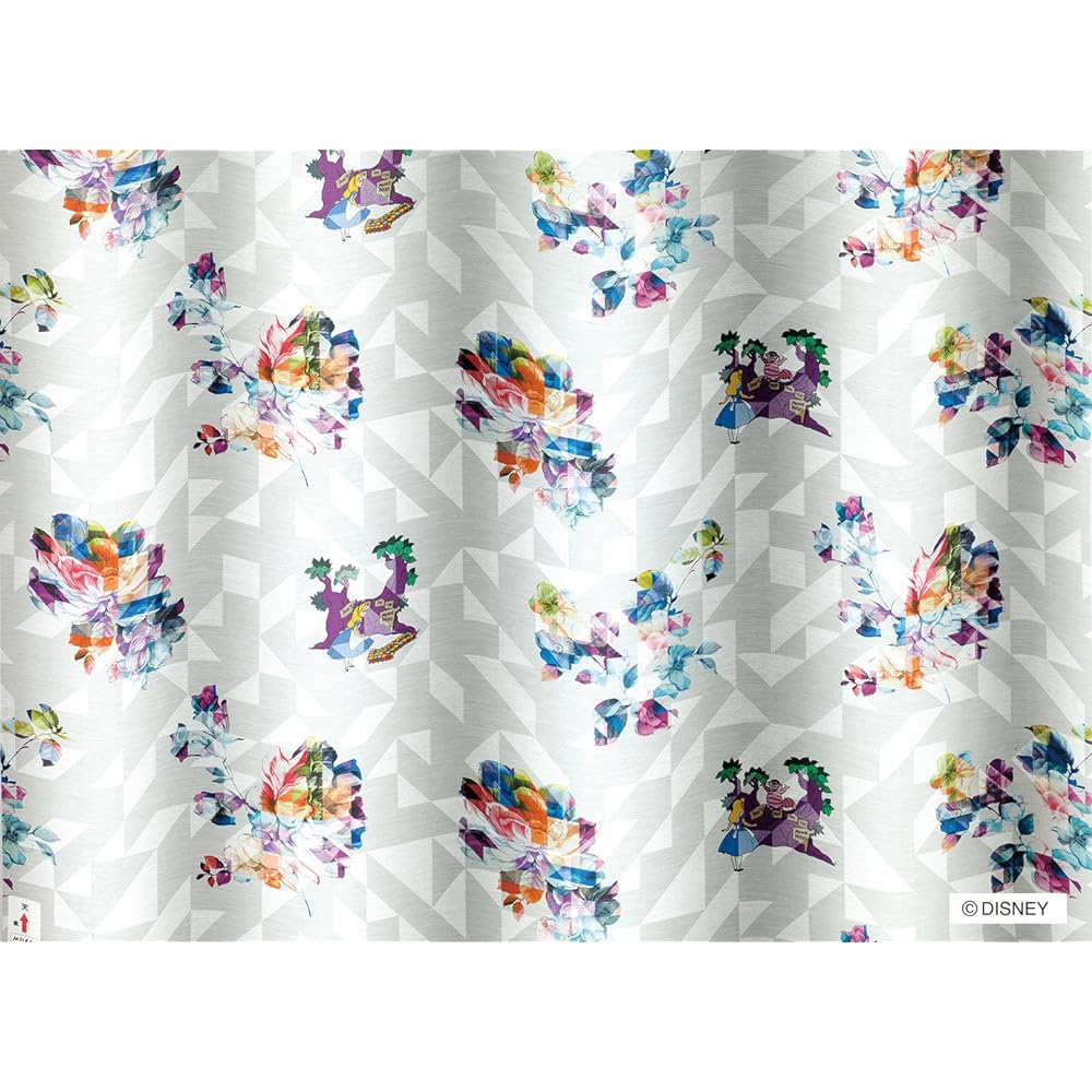 Disney Lace Curtain Alice Digital Flower 100 x 176cm White 1 Piece M1146