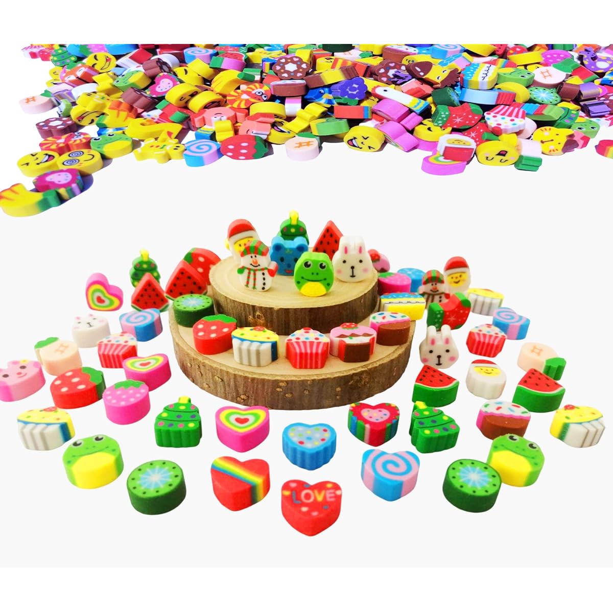 Mini Cute 3D Eraser Fun Prizes for Kids - Holiday Valentine's Prizes for Kids Classroom Treasure Chest Prizes for Toddlers