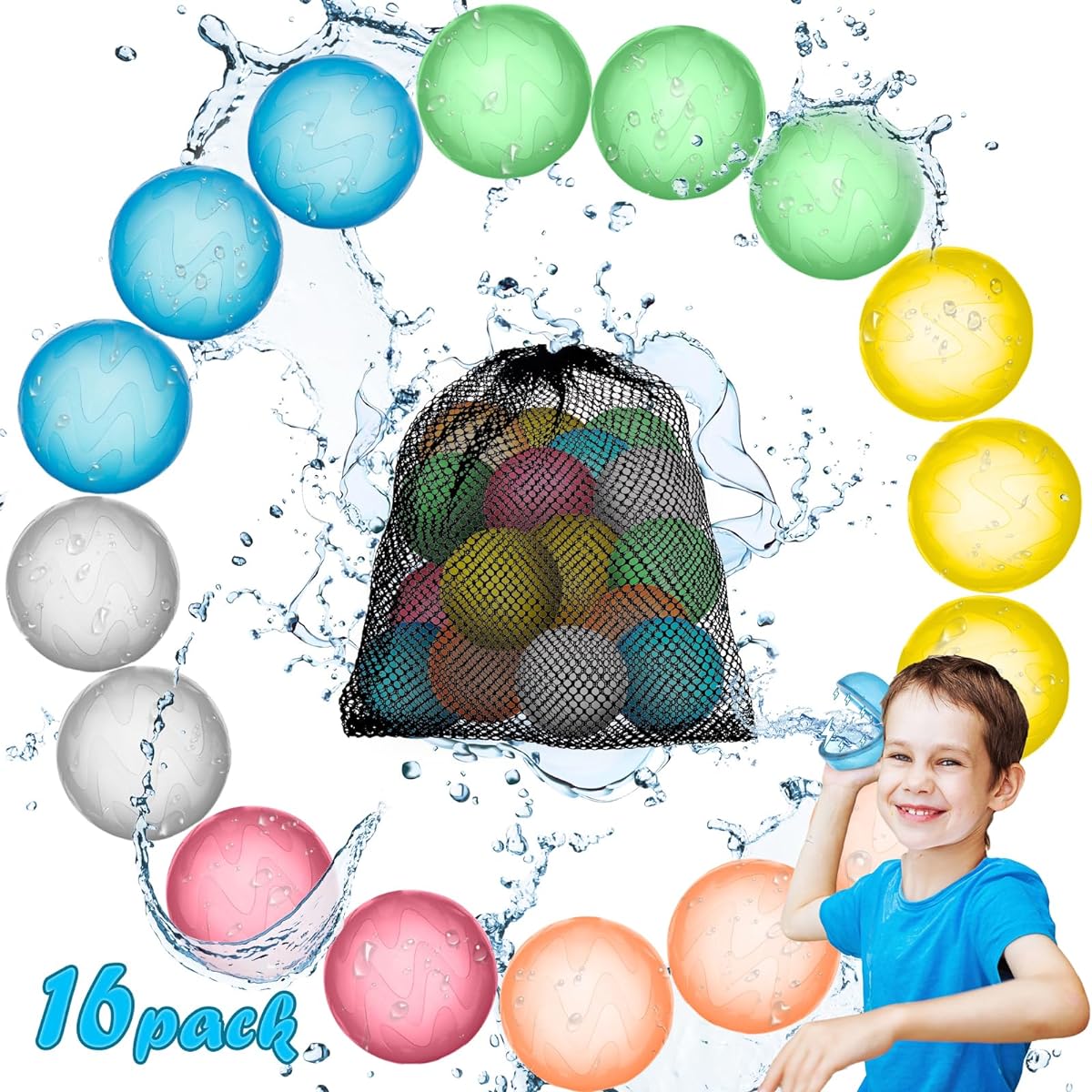 Reusable Water Bomb Balloon Quick Fill Self Seal Silicone Water Ball for Kids Adults Outdoor Water Game Summer Party Swimming Pool Activities