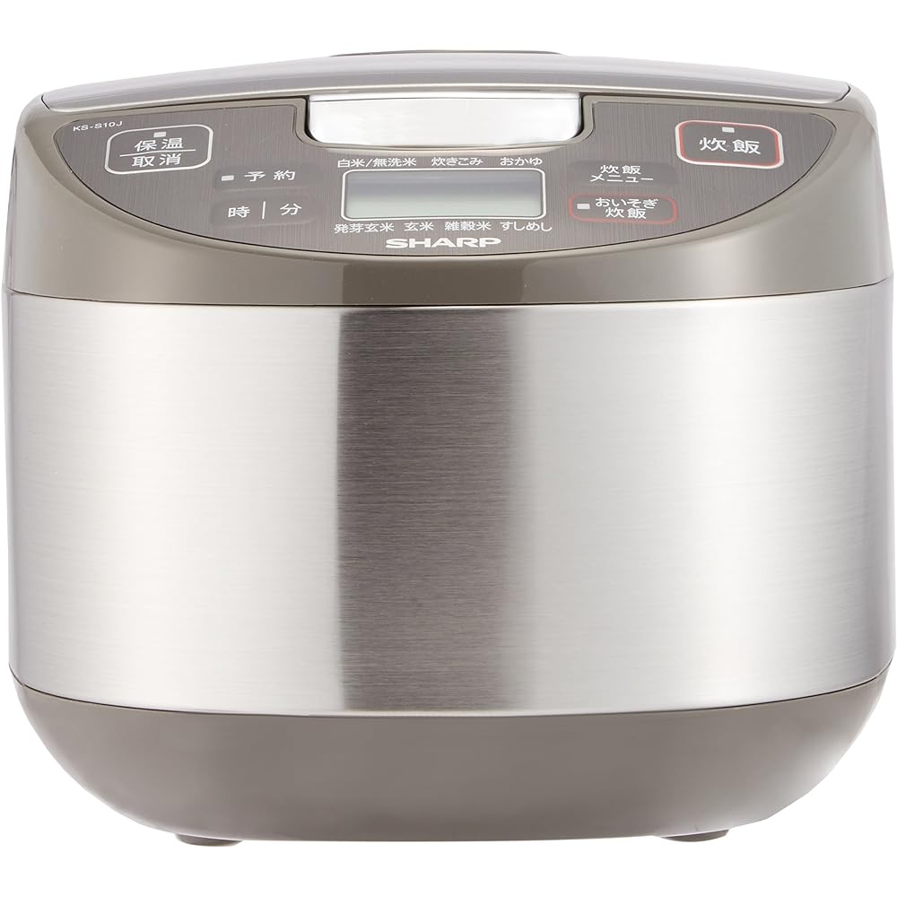 Sharp Rice Cooker Microcomputer Method 5.5 Cups Black Thick Pot Spherical Cooking Silver KS-S10J-S