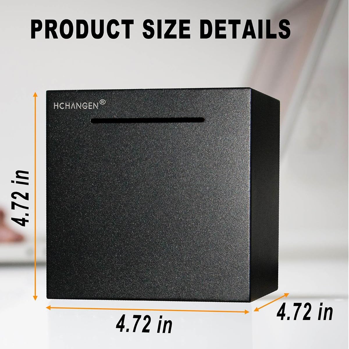 Adult Piggy Bank Unbreakable Piggy Bank Stainless Steel Unbreakable Piggy Bank for Cash Black 4.72 Inch