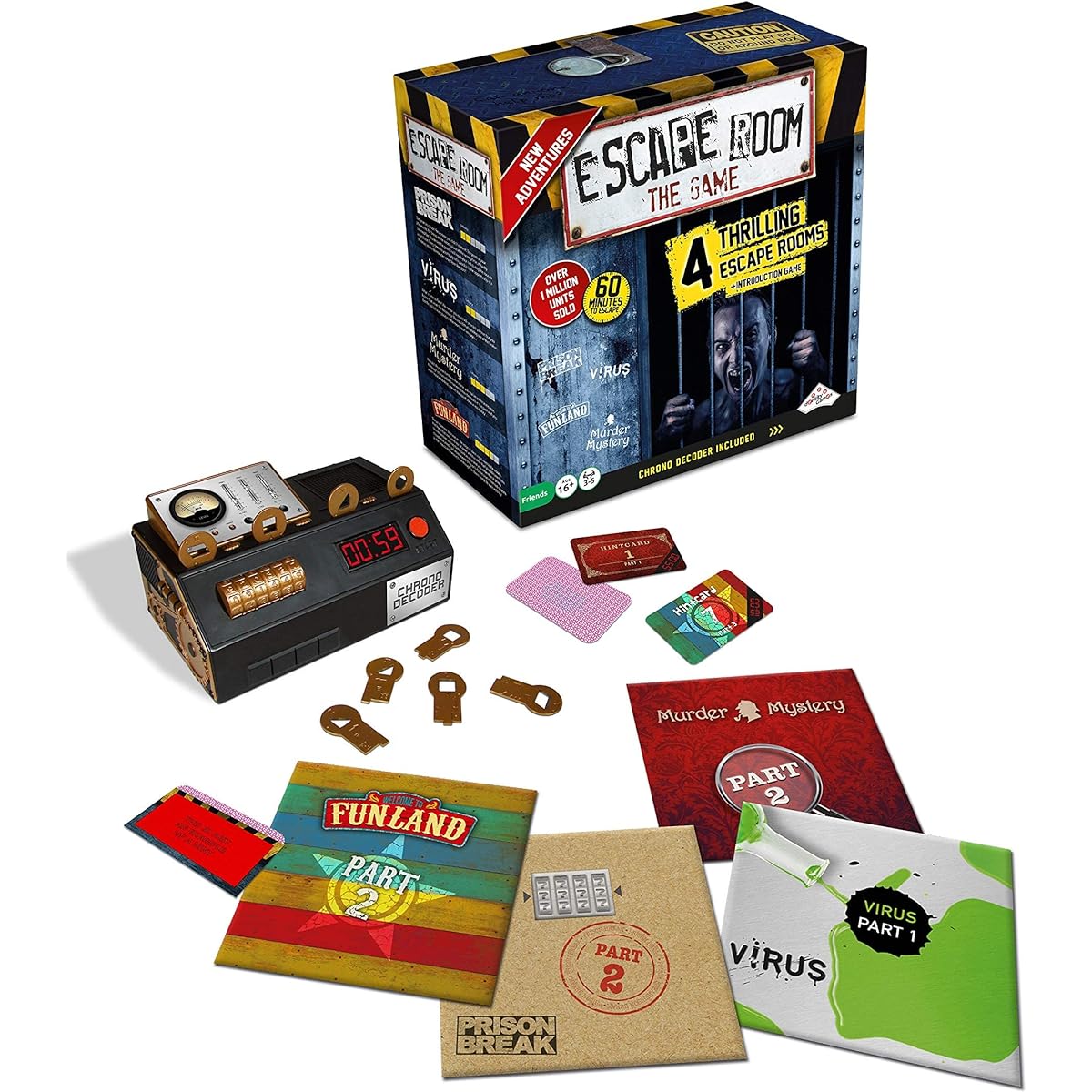 Escape Room The Game, Version 2 - with 4 Thrilling Escape Rooms | Solve The Mystery Board Game for Adults and Teens (English Version)