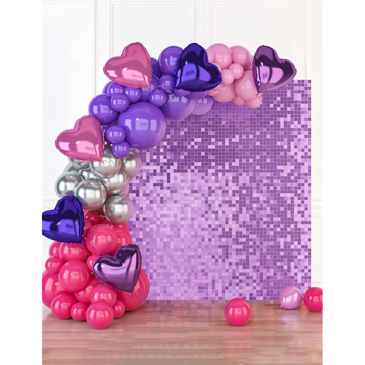 HOUSE OF PARTY Valentine's Day Balloon Garland Kit - 18/12/10/5 inch Red and Pink Balloons Foil Heart Balloons for Valentine's Day and Anniversary