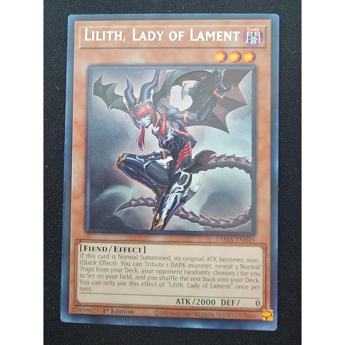 Lilith, Lady of Lament - TAMA - EN049 - Tactical Masters - Rare - 1st Edition.