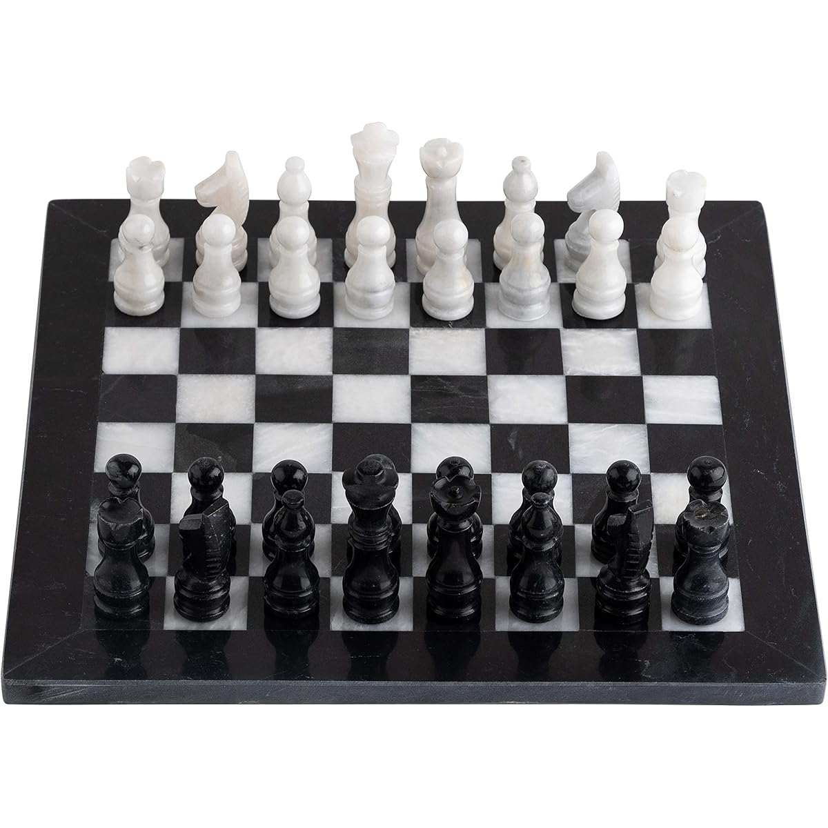 Marble Chess Set - Stunning Handcrafted Board and Chess Pieces - 12 x 12 Inch