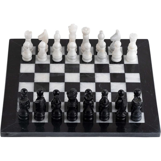Marble Chess Set - Stunning Handcrafted Board and Chess Pieces - 12 x 12 Inch