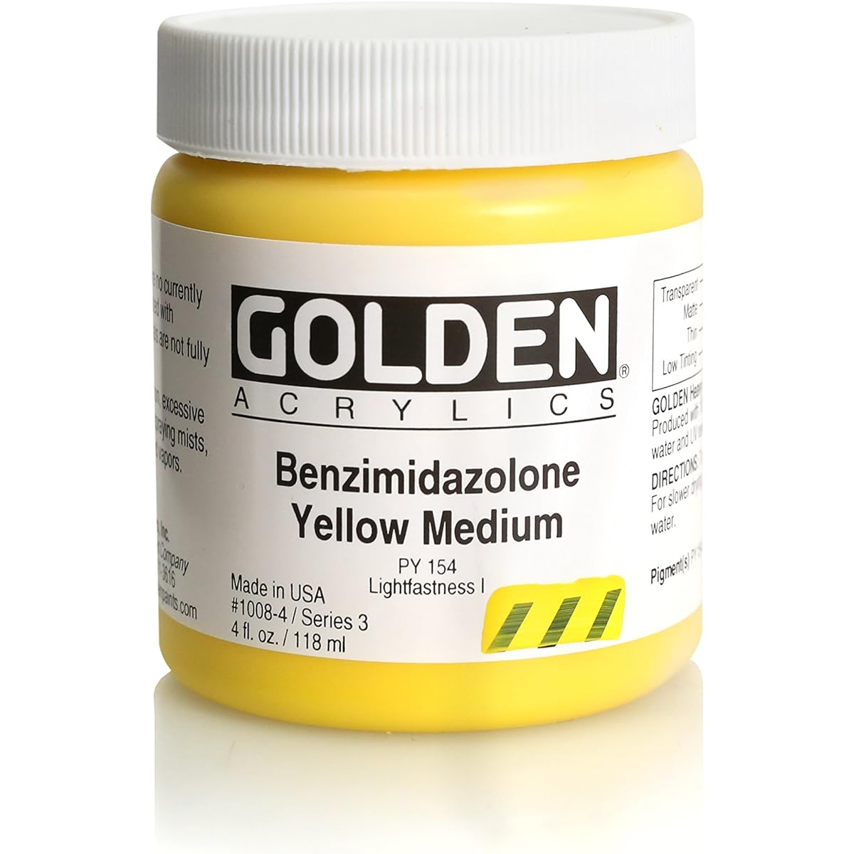 Golden Heavy Body Acrylic - Benzimidazolone Yellow Medium - 4oz Jar