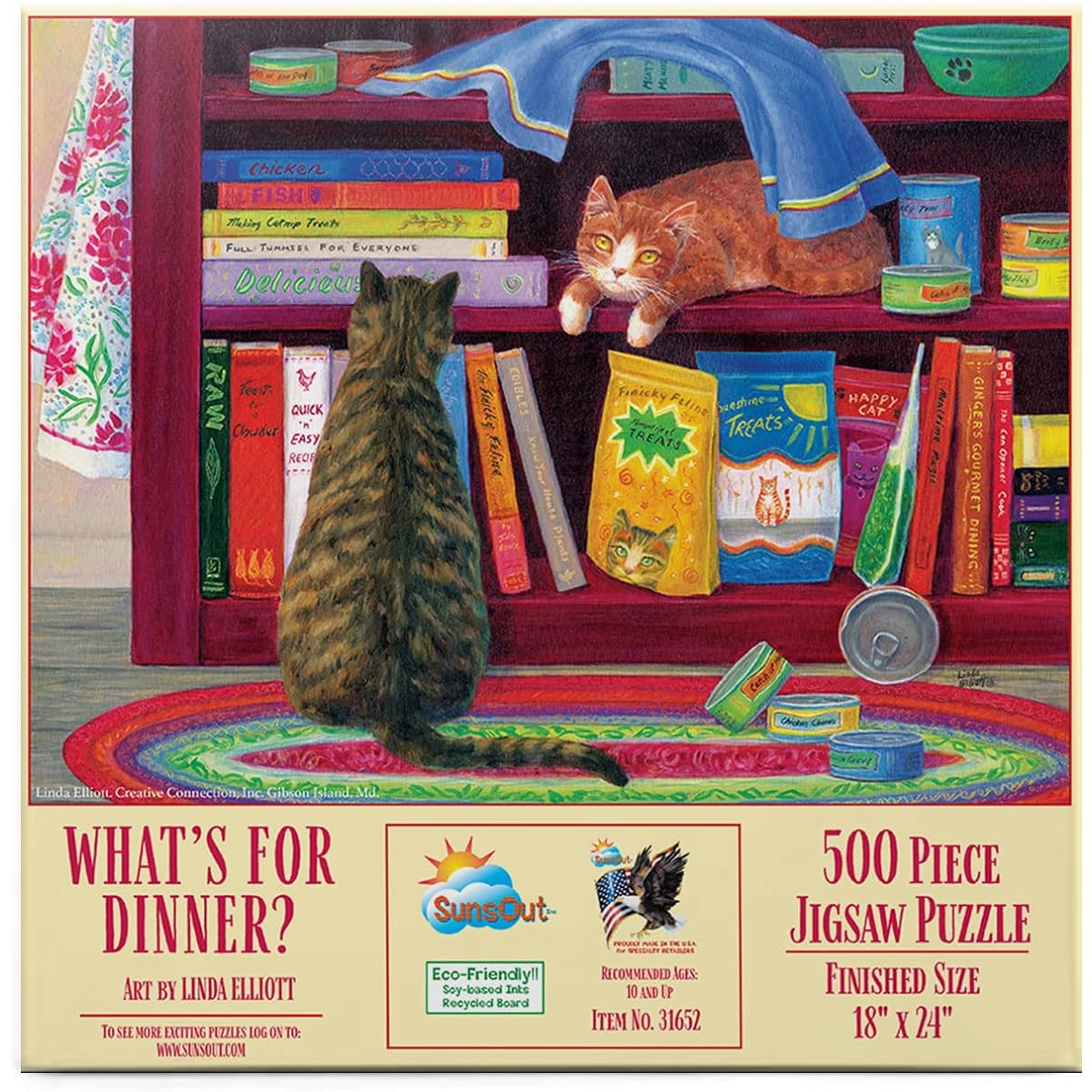 SUNSOUT INC What's for Dinner? 500 Piece Jigsaw Puzzle by Linda Elliott