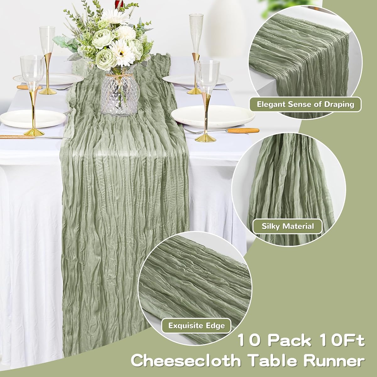 Table runner (moss green)