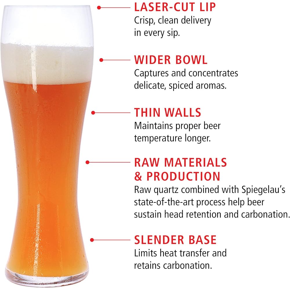 Spiegelau Beer Classics Hefe Weizen Beer Glass 700ml 4991975 4 pieces
